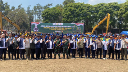 Gubernur Jatim Gelar Apel Kesiapsiagaan Dampak Bahaya El Nino dan Bencana Banjir di Ngantang Malang