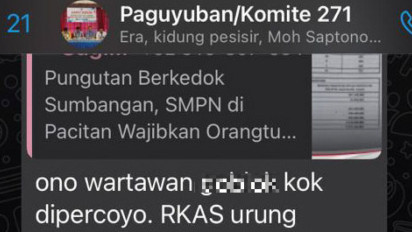 Ketua Komite SMPN 1 Pacitan Diduga Lecehkan Profesi Wartawan dalam Kasus Dugaan Pungutan Berkedok Sumbangan