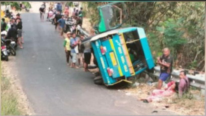 Rem Blong, Mobil Elf Terguling di Nganjuk, 10 Orang Asal Sidoarjo Terluka, Ini Data Korbannya