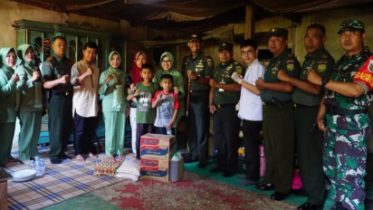 TNI Peduli, Dandim 0417/Kerinci Berikan Sembako dan Pelayanan Kesehatan pada Warga Tidak Mampu