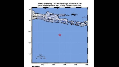 Gempa M5,1 Guncang Samudera Hindia Selatan Jatim, Sebabkan Guncangan di Jember dan Malang