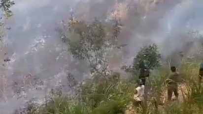 Luas Lahan Terbakar di Lereng Gunung Agung Kini Capai 500 Hektar dan Masih Ada 7 Titik Api