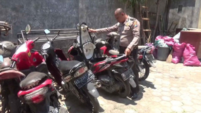 Diduga Milik Pelaku Pencurian, Tiga Sepeda Motor Ditinggal di Lahan Tanaman Jagung di Nganjuk