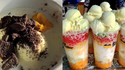 Bubur Ketan Hitam Dipadukan Es Krim dan Susu, Cemilan Lezat Wajib Pencinta Kuliner Coba