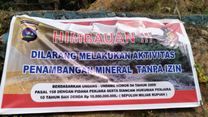Klarifikasi Dugaan Tambang Liar, Polres Sijunjung Pasang Imbauan