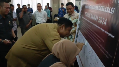 Forkopimda Kabupaten Maros Gelar Deklarasi Pemilu Damai dan Perjanjian NPHD