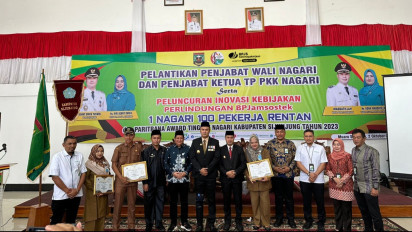 Pemkab Sijunjung Luncurkan '1 Desa 100 Pekerja Rentan Terlindungi BPJS Ketenagakerjaan'