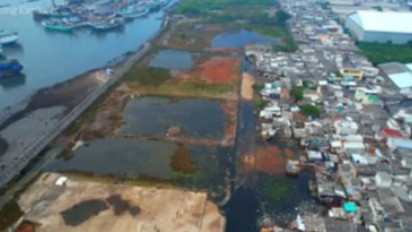 Jakarta Tenggelam 2030! Tak Mampu Menahan Air Laut, Tanggul Raksasa di Muara Baru Bocor