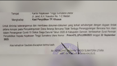 Kasus Dana Covid-19 Kabupaten Samosir, Penyidik Pidsus Kejati Sumut Panggil Tiga Kepala Dinas