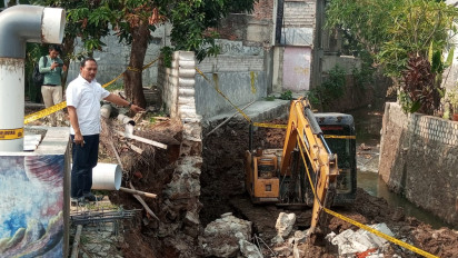 Pekerja Proyek Normalisasi Kali Serua di Tangsel Tewas Usai Tertimpa Tembok Beton