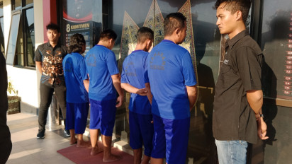 Nekat Curi Tiang Listrik Beton, Empat Pelaku Dibekuk Polres Blora