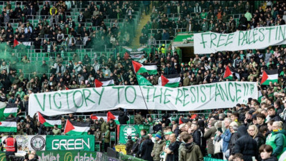 Suporter Celtic FC Beri Dukungan untuk Palestina yang Sedang Berperang dengan Israel