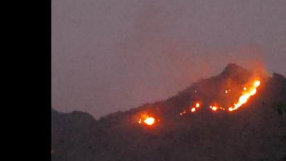 Gunung Cumbri di Ponorogo Terbakar