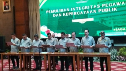 Pejabat Eselon I dan II Kementan Teken Pakta Pemulihan Integritas Pegawai