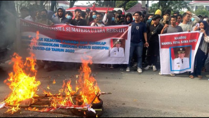 Kembali Didemo Terkait Dugaan Korupsi Dana Covid-19, Massa Tuntut Kejatisu Tangkap Rapidin Simbolon