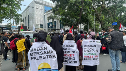 Aksi Bela Palestina di Medan, Massa Tuntut Pemerintah Mulai Ambil Sikap