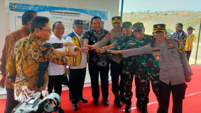 Menteri PUPR dan Mensesneg Tinjau Pembangunan Bendungan Karangnongko di Bojonegoro