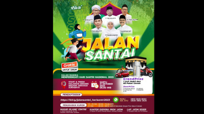 Jalan Santai Hari Santri Diikuti 100.000 Peserta, Gubernur Khofifah: Segera Daftar, Ada Grandprize Mobil, 60 Paket Umroh