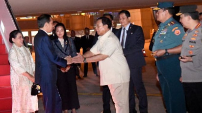 Presiden Jokowi Tiba di Tanah Air, Disambut Menhan Prabowo Subianto
