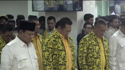 Prabowo Didampingi Airlangga ke Rapimnas Golkar, Gibran Belum Juga Hadir
