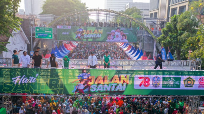 Lepas Jutaan Peserta Jalan Santai, Ketum PBNU: Jihad Santri Jayakan Negeri