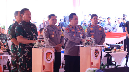 Kapolri dan Panglima TNI Hadiri Deklarasi Pemilu 2024 Aman Damai di Malang