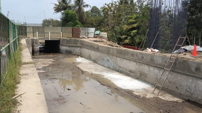 Pondasi Selokan Mataram yang Jebol Sudah Diperbaiki