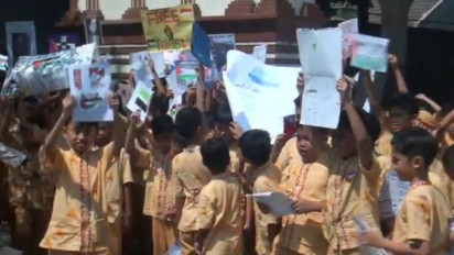 Prihatin dengan Perang Israel-Palestina, Ratusan Siswa SD Gelar Aksi Peduli dan Donasi tuk Bantu Korban