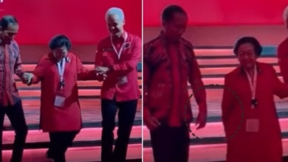 VIRAL Video Megawati Tepis Tangan Jokowi di Acara Rakernas, Puan: Kasih Ibu Sepanjang Masa