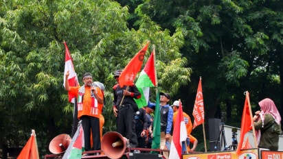 Ratusan Buruh Geruduk Kantor PBB, Minta Kemerdekaan Palestina