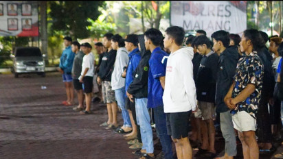 Razia Balap Liar di Malang, 71 Remaja dan 54 Motor Diamankan