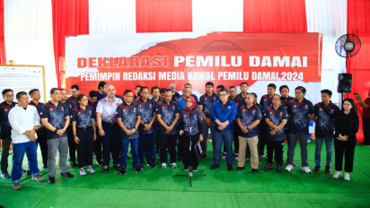 Polri, Dewan Pers, dan Pimpinan Media Deklarasi Pemilu Damai 2024