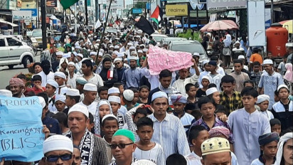 Ribuan Warga Madina Bersama Ketua DPRD Serukan Boikot Produk Israel