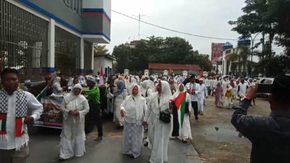 Ribuan Warga Labusel Aksi Solidaritas Bela Palestina dan Galang Dana