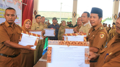 Kades dan Perangkat Desa Di Mojokerto, Ucapkan Ikrar Netralitas Pemilu 2024