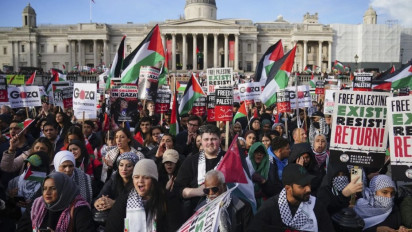 Tak Hanya di Indonesia, di Inggris Ribuan Orang Turun ke Jalan Dukung Palestina  