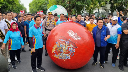 Gibran hingga Erick Ikuti Kirab Bola di Solo Jelang Piala Dunia U-17