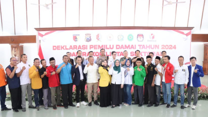 Deklarasi Pemilu Damai 2024 Lintas Sektoral Kabupaten Bojonegoro