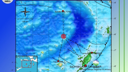 Gempa Bumi Susulan di Laut Banda dengan Kekuatan M 6,8