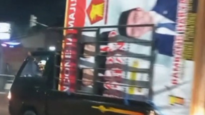 Viral Video Truk Agen Elpiji Pertamina Angkut Baliho Prabowo-Gibran di Jember