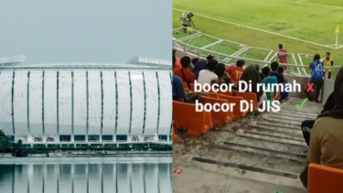 Baru Saja Dipuji FIFA, Stadion JIS kembali Bermasalah, Kali ini Atap Bocor hingga Banjir