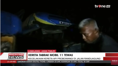 BREAKING NEWS Kereta Api Probowangi Tabrak Mobil Elf di Lumajang, 11 Orang Tewas