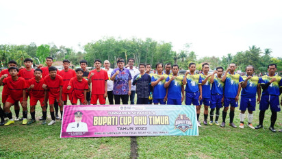 Turnamen Sepak Bola Bupati Cup OKU Timur Mulai Digelar