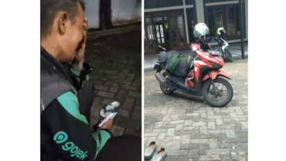 Viral Driver Ojek Online Menangis di Pelataran Masjid, Motornya Dicuri Saat Pria Paruh Baya Ini Shalat Isya