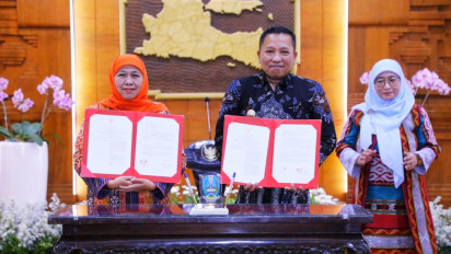 Gubernur Khofifah Tanda Tangani Kesepakatan Bersama PI 10% WK North Madura II, Sepanjang dan Pagerungan Utara, dan South East Madura