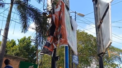 Langgar Aturan, Sejumlah Baliho di Blora Ditertibkan