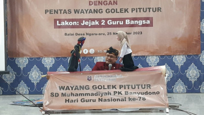 Peringati Hari Guru Ke 78, Ratusan Guru di Boyolali Pentaskan Kesenian Wayang Golek