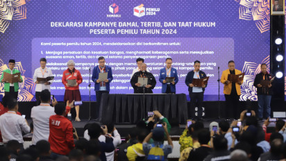 Parpol tandatangani Deklarasi Kampanye Damai, Tertib, dan Taat Hukum