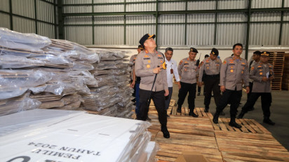 Memasuki Masa Kampanye, Polrestabes Surabaya Perketat Keamanan Gudang Logistik Pemilu