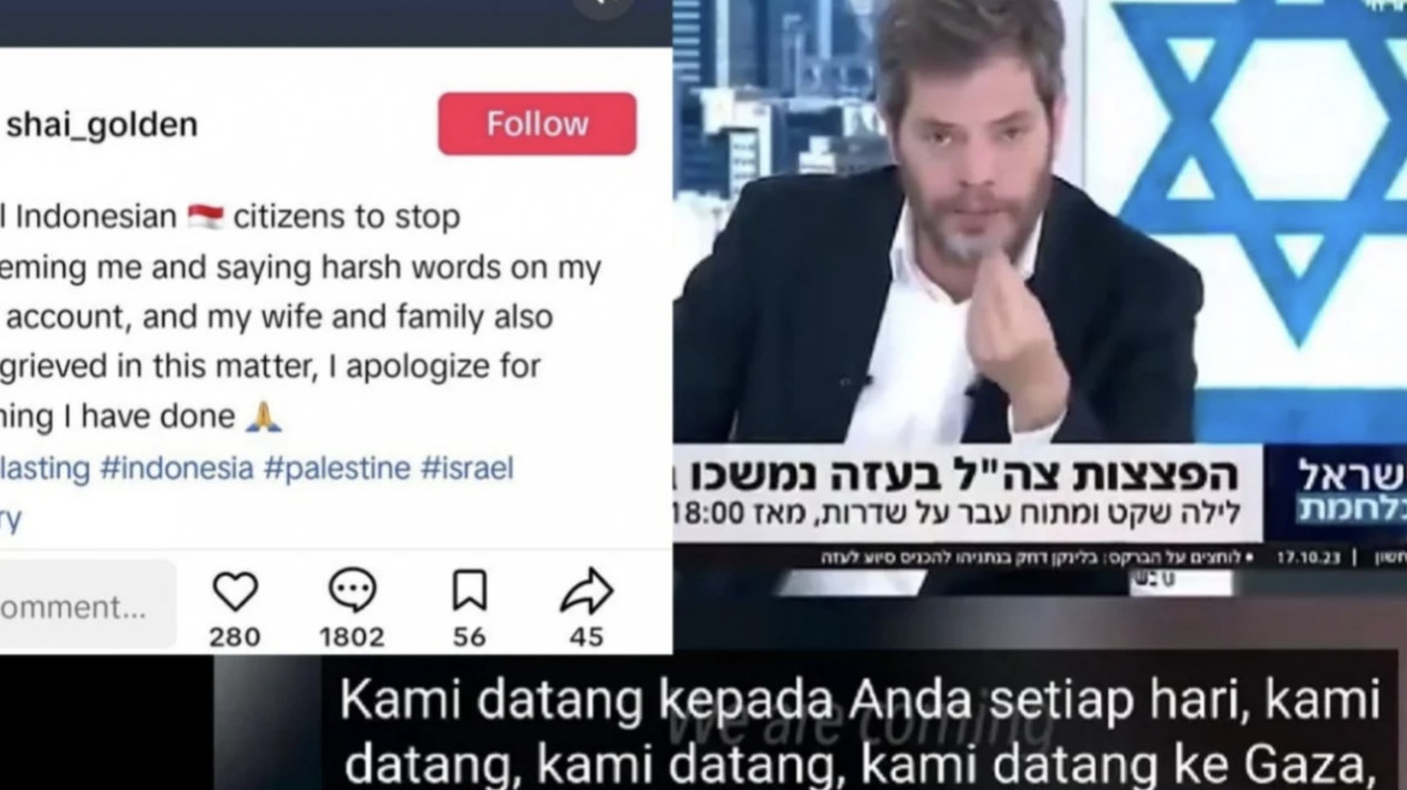 Lantang Ancam Warga Gaza, Kini Presenter Israel Ini Ciut Setelah Diserang Netizen Indonesia dengan #JulidFiSabilillah
            - galeri foto